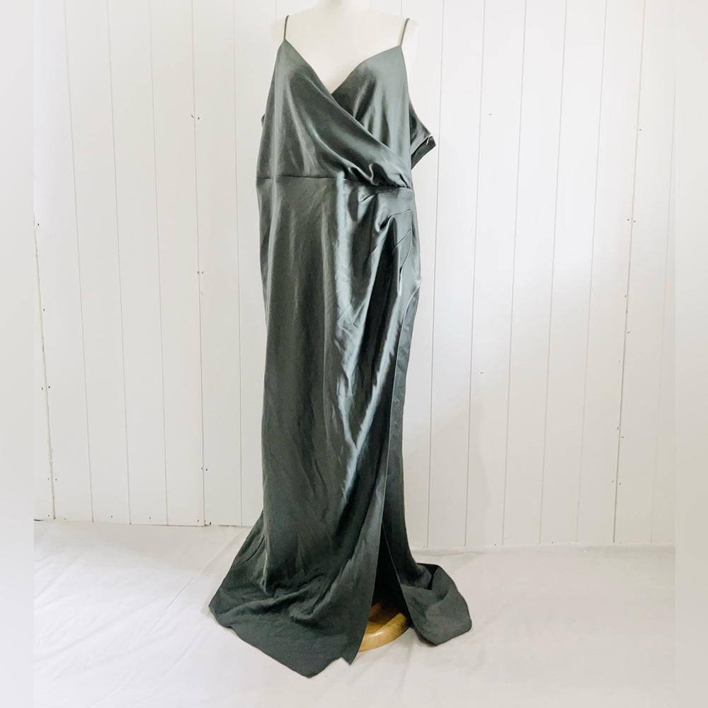 BHLDN  dress Anthropologie bridesmaids maxi wedding guest size 22W olive green